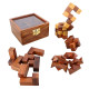 4-in-One Wooden Puzzle Games Set 3D Puzzles