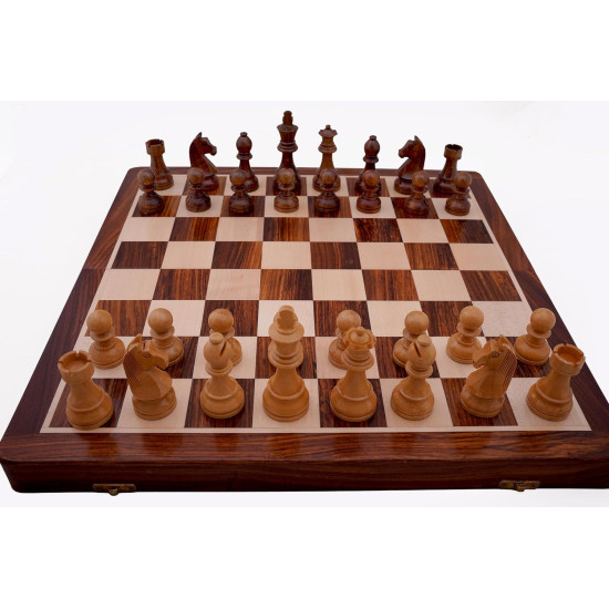 CHESS Wooden Handcrafted Foldable Magnetic Chess Board Set 