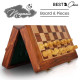 CHESS Wooden Handcrafted Foldable Magnetic Chess Board Set 