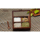 Handmade Wooden Spice Box with 4 Partitions & Spoon 