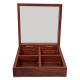 Handmade Wooden Spice Box with 4 Partitions & Spoon 