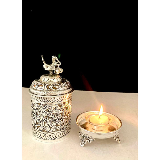 Silver Plated Akhand Diya 