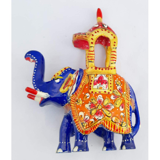 Rajasthani Meenakari Work Metal Elephant 