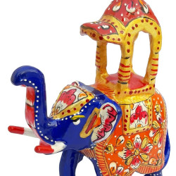 Rajasthani Meenakari Work Metal Elephant 