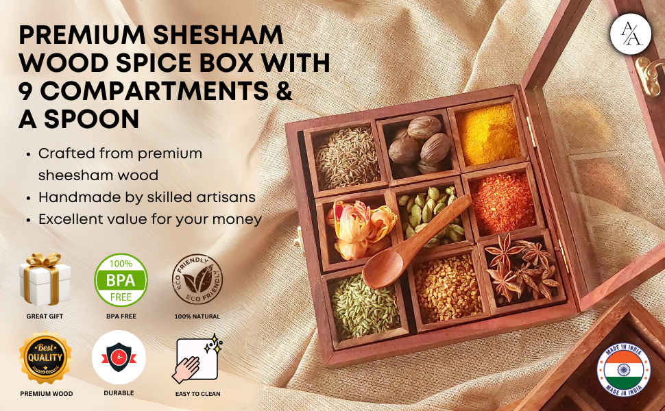 AMARA-ARTISTRY-Premium-Sheesham-Wooden-Masala-Box-for-Kitchen-Handmade-Wooden-Sp